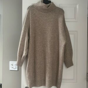 XL oversized Mango camel colored sweater dress. Style is Taldora